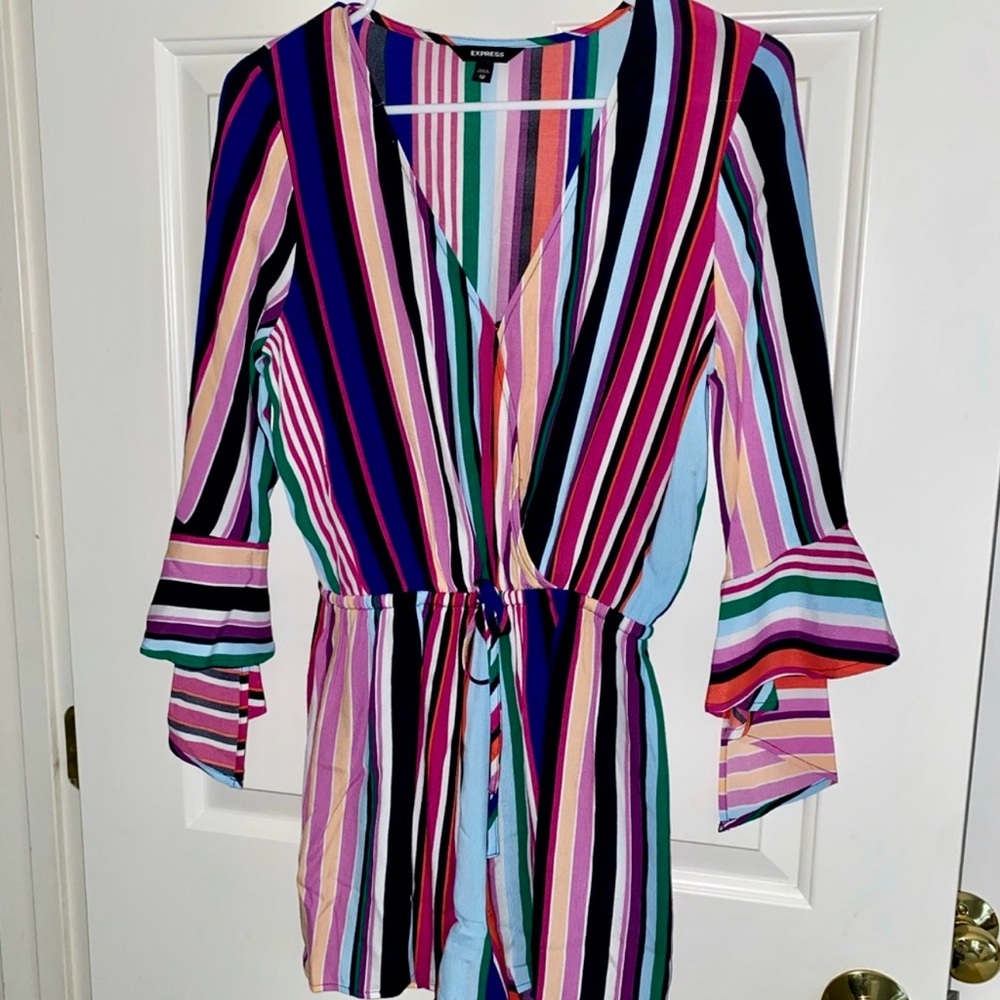 Express Colorful Striped Romper